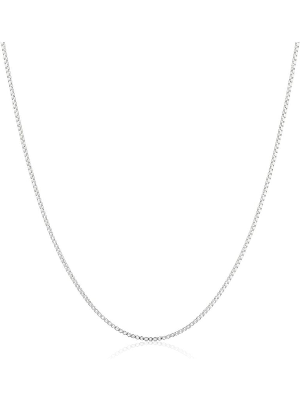 Thin 0.8mm Box Chain Necklace in Sterling Yellow Gold or Silver - Elegant
